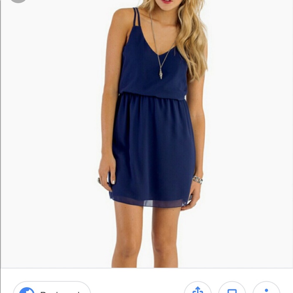 TOBI Square One Royal Blue Double Strap Mini Dress